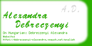 alexandra debreczenyi business card